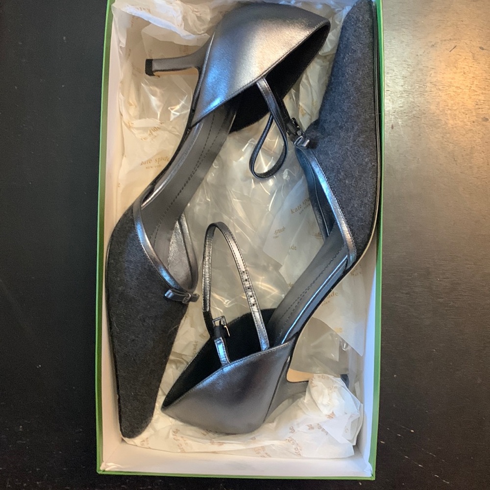 Kate Spade charcoal/tweed heel. Size 9.5M